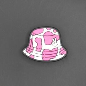 (5/$15) Pink Cow Bucket Hat Croc Charm